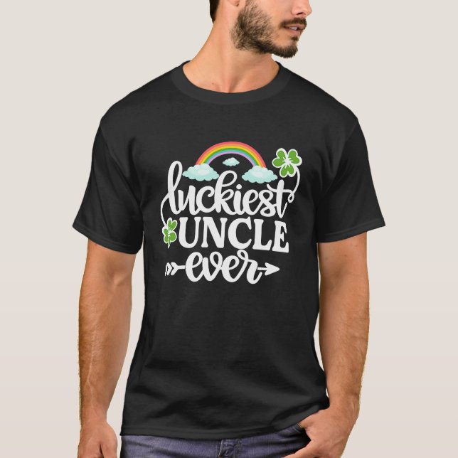 Luckiest Uncle Ever   St Patrick's Day Shamrock T-Shirt (Vorderseite)