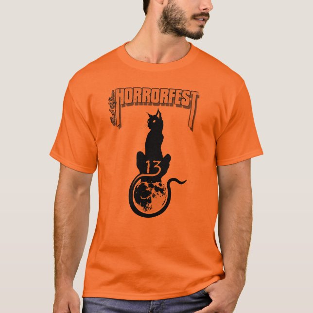 Lucky #13 Cat Shirt (Orange) (Vorderseite)