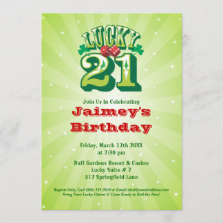 Lucky 21 - Invitation personnalisée à la fête d'an