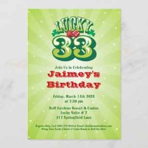 Lucky 33 - Invitation personnalisée à la fête d'an