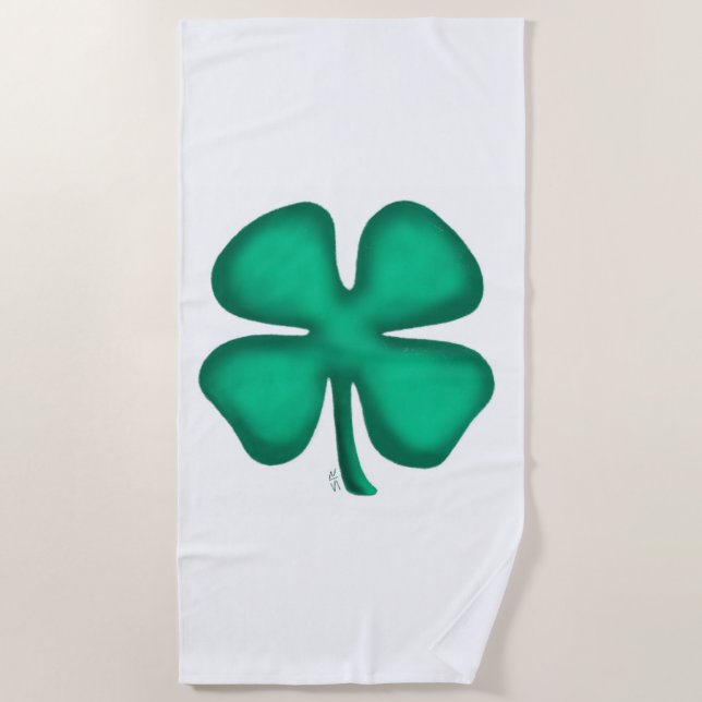 Lucky 4 Leaf Irish Clou Strandtuch (Vorderseite)