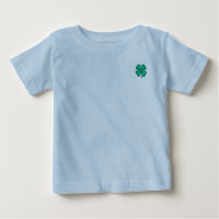 Lucky 4 Leaf Irish Clover Blue Baby T - Shirt