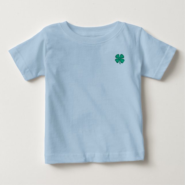 Lucky 4 Leaf Irish Clover Blue Baby T - Shirt (Vorderseite)