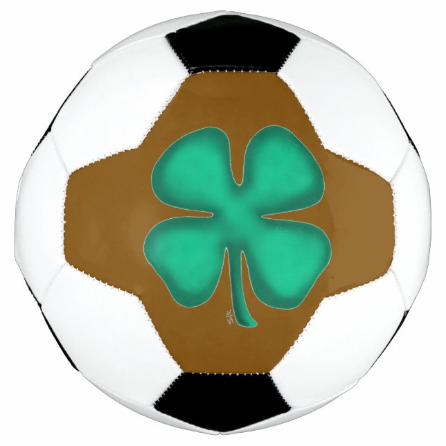 Lucky 4 Leaf Irish Clover braune Fußball (Vorderseite)