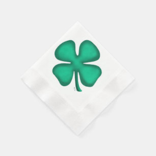 Lucky 4 Leaf Irish Clover Cocktail Serviette