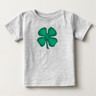 Lucky 4 Leaf Irish Clover graues Baby Shirt