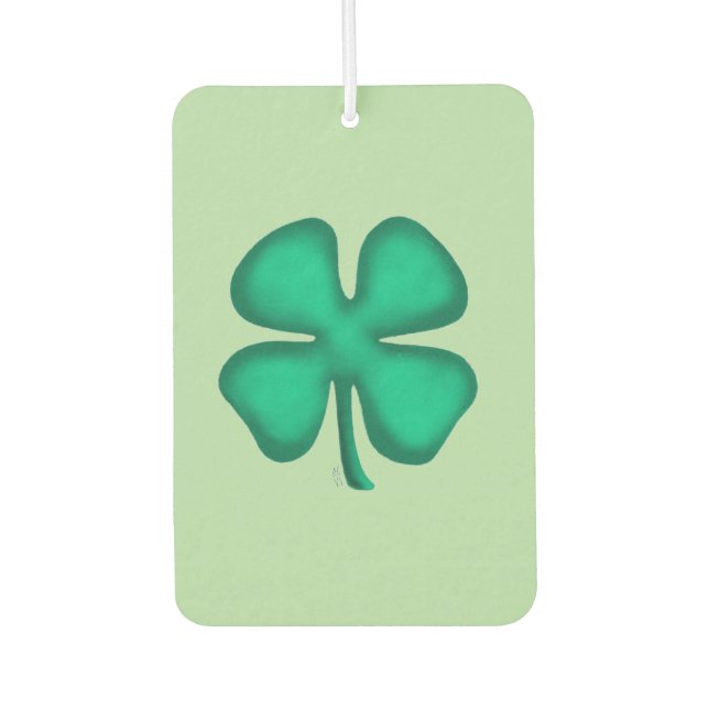 Lucky 4 Leaf Irish Clover green car air freshener Autolufterfrischer (Vorderseite)