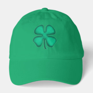 Lucky 4 Leaf Irish Clover kelly green dad cap Truckerkappe