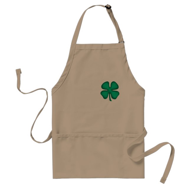 Lucky 4 Leaf Irish Clover khaki Koch Schürze (Vorne)