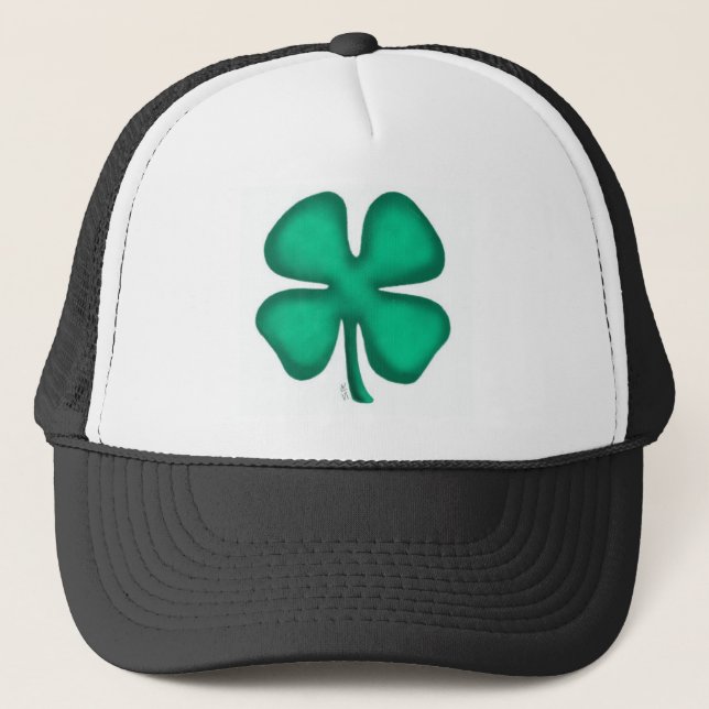 Lucky 4 Leaf Irish Clover LKW-Hut Truckerkappe (Vorderseite)