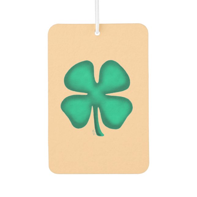 Lucky 4 Leaf Irish Clover tan car air freshener Autolufterfrischer (Vorderseite)