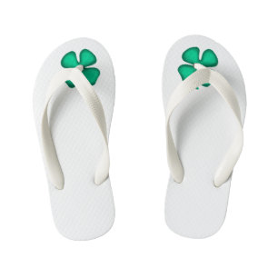 Lucky 4 Leaf Irish Kleber weiße Kleinkind Flipper Kinderbadesandalen