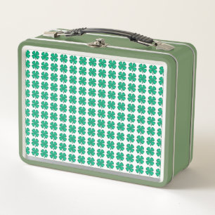  Lucky 4 Leaf Irish Klee grüne Lunchbox