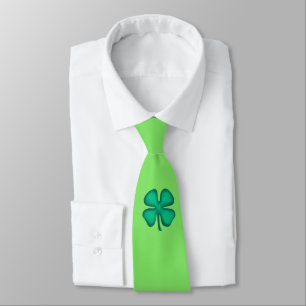 Lucky 4 Leaf Irish Klee sehr grüne Krawatte