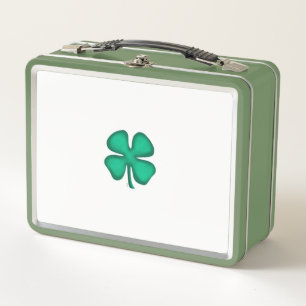 Lucky 4 Leaf Irish Klee weiß n grüne lunchbox