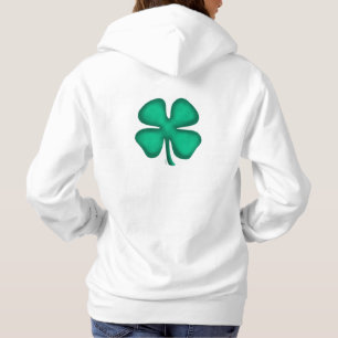 Lucky 4 Leaf Irlandais Clover femmes blanc sweat -