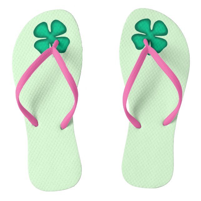 Lucky 4 Leaf Irlandais Clover tongs vert (Semelle)