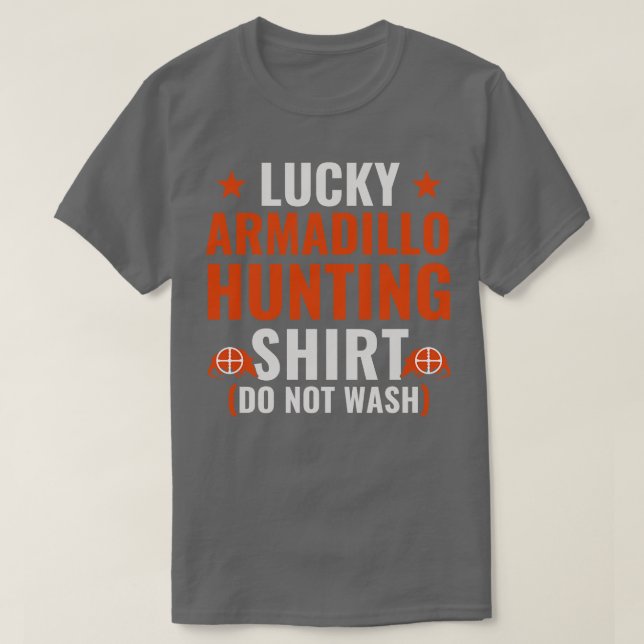 Lucky Armadillo Jagd Shirt Funny Armadillo (Design vorne)
