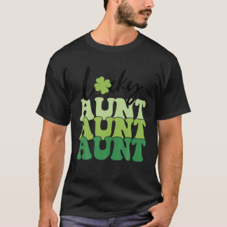 Lucky Aunt Happy St Patrick's Day Irish Family Gif T-Shirt
