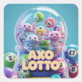 Lucky Axolotl Quadratischer Aufkleber