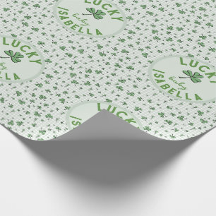 Lucky Baby Green und White St Patricks Day Geschenkpapier