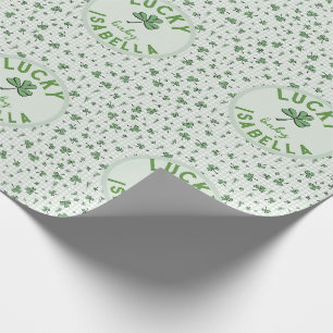 Lucky Baby Green und White St Patricks Day Geschenkpapier