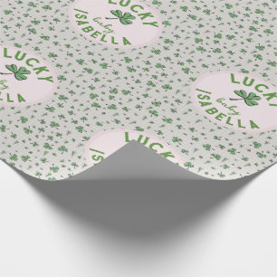 Lucky Baby Pink und Green St Paddys Geschenkpapier