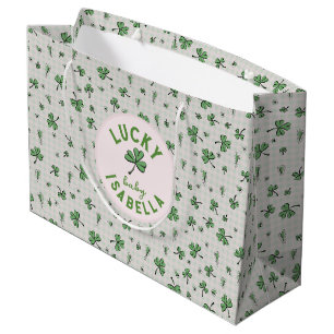 Lucky Baby Pink und Green St Paddys Große Geschenktüte