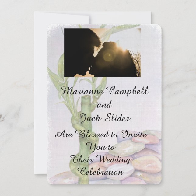 LUCKY BAMBOO FAIRE-PART DE MARIAGE PERSONNALISABLE (Devant)