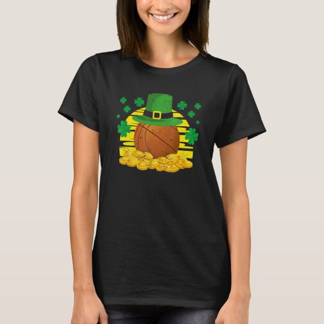 Lucky Basketball Leprechaun Hat Golden Clover Sham T-Shirt (Vorderseite)