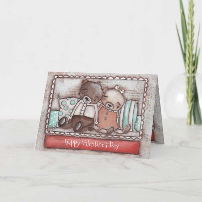 Lucky Bears - Valentine Feiertagskarte (Vorderseite)