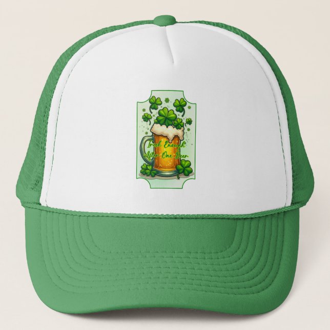 Lucky Beer St Patrick’s Day Shirt – boné Truckerkappe (Vorderseite)
