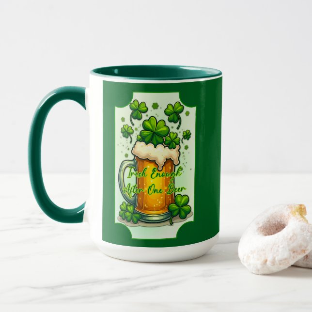 Lucky Beer St Patrick’s Day Shirt – caneca Tasse (Mit Donut)
