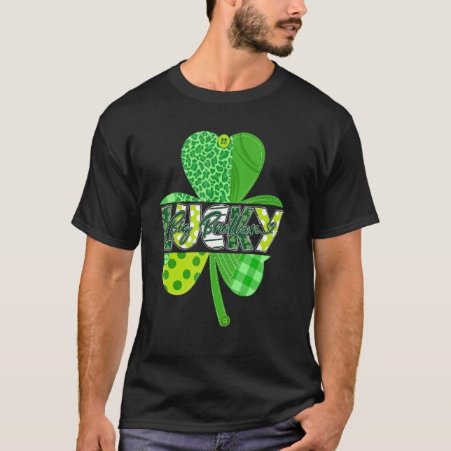 Lucky Big Brother St Patricks Day Irish Kleeblatt  T-Shirt (Vorderseite)
