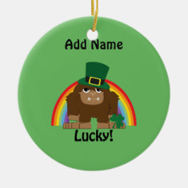 Lucky Bigfoot Leprechaun Keramik Ornament