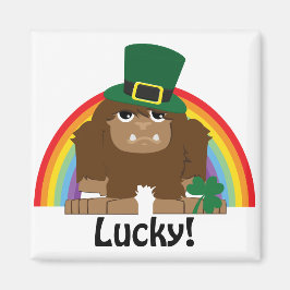Lucky Bigfoot Leprechaun Magnet