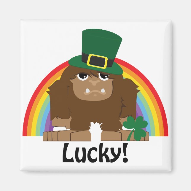 Lucky Bigfoot Leprechaun Magnet (Vorne)