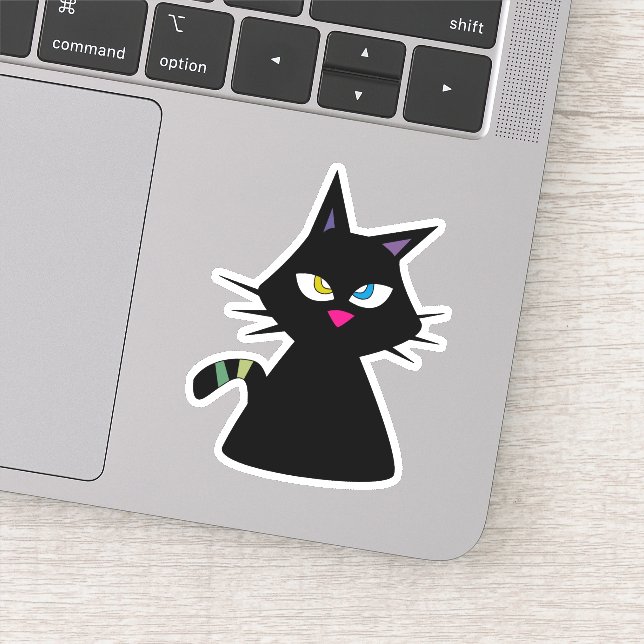 Lucky Black Cat Aufkleber (Detail)