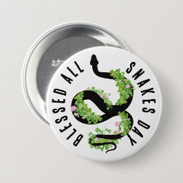 Lucky Black Schlange in Clover All Snakes Day Butt Button