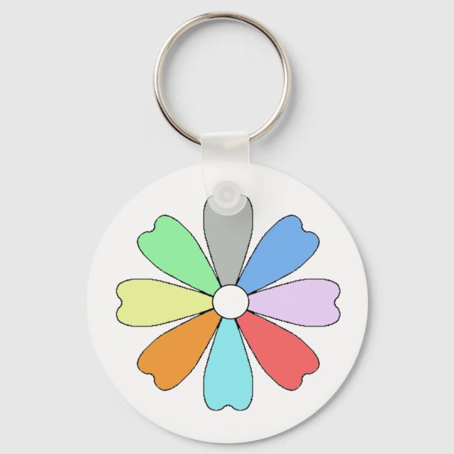 Lucky Blume Button Keychian Schlüsselanhänger (Vorderseite)