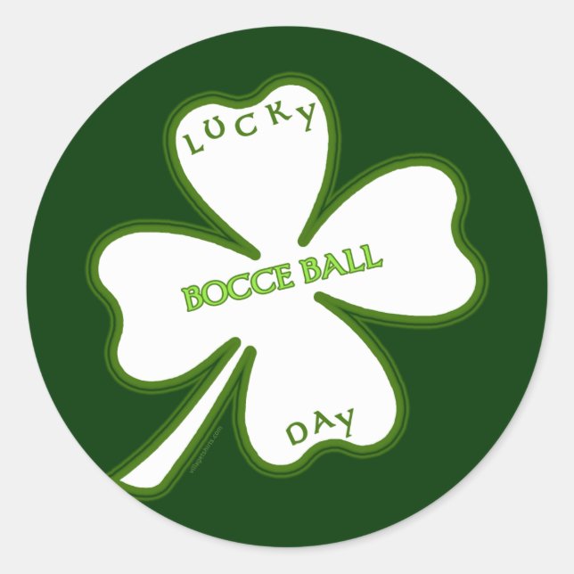 Lucky Bocce Ball Runder Aufkleber (Vorderseite)