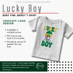 Lucky Boy Crochet-Look Baby Fein T-Shirt aus Jerse