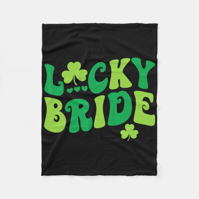 Lucky Bride Groom Paare Matching Wedding St Patr Fleecedecke (Vorderseite)