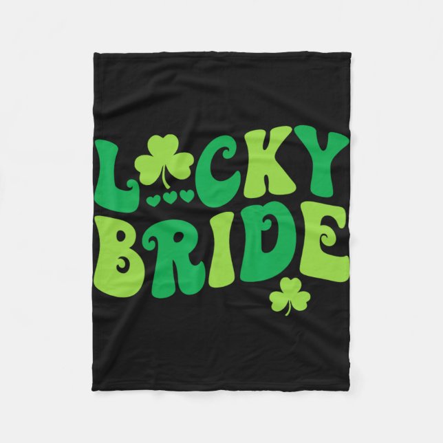 Lucky Bride Groom Paare Matching Wedding St Patr Fleecedecke (Vorderseite)