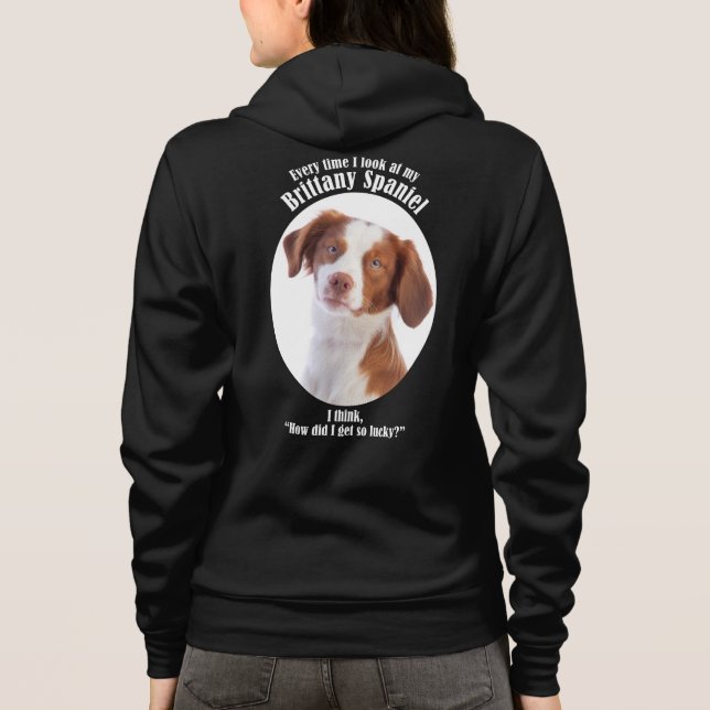 Lucky Brittany Spaniel Hoodie (Rückseite)