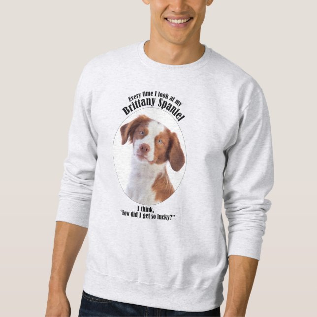 Lucky Brittany Spaniel Sweatshirt (Vorderseite)