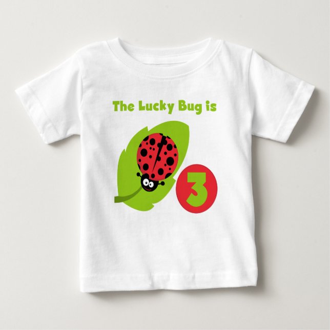 Lucky Bug 3. Geburtstag T Shirts und Geschenke (Vorderseite)