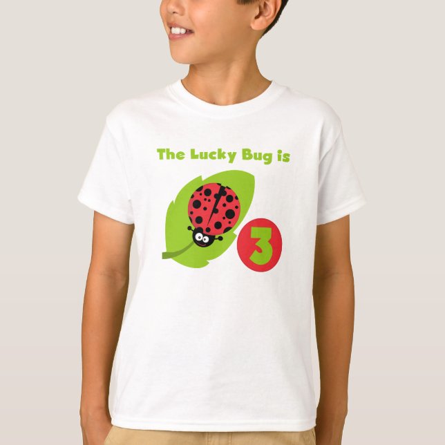 Lucky Bug 3. Geburtstag T Shirts und Geschenke (Vorderseite)