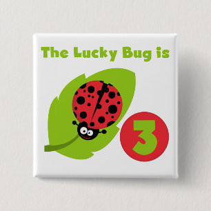 Lucky Bug 3. Geburtstag T Shirts und Geschenke Button