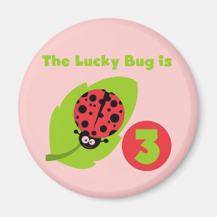 Lucky Bug 3. Geburtstag T Shirts und Geschenke Magnet